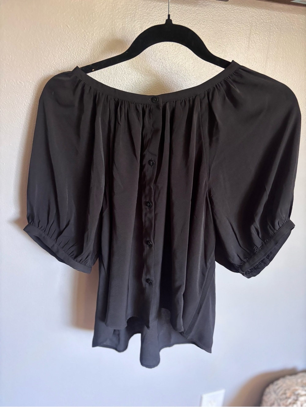Women’s Black Button-Front Blouse